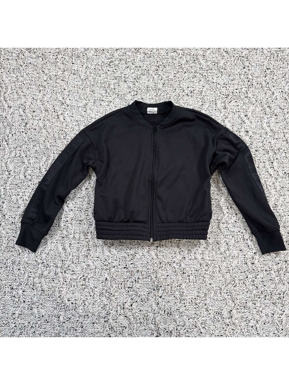 Avia Boys Performance Studio Jacket Size M 7-8 Black Full Zip Long Sleeve Athlet